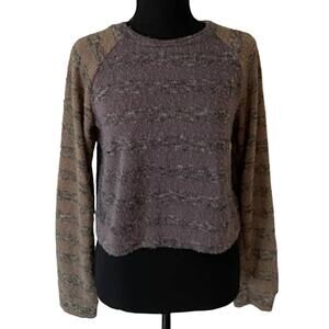 VINTAGE HAVANA Lightweight Sweater Purple Tan Size Medium